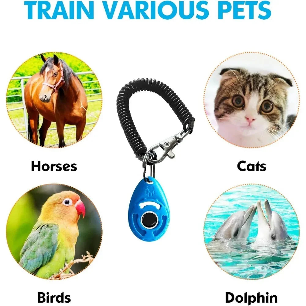 Dog Training Clicker with Adjustable Wrist Strap | Pet Trainer for Dogs, Cats, Birds