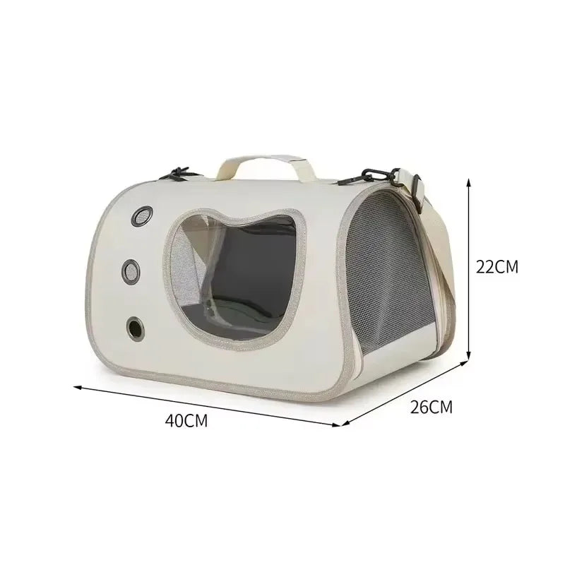 Portable Cat Carrier Bag – 360° Mesh Ventilated | Collapsible Handheld Tote | Small Pet Travel Backpack for Cats/Puppies