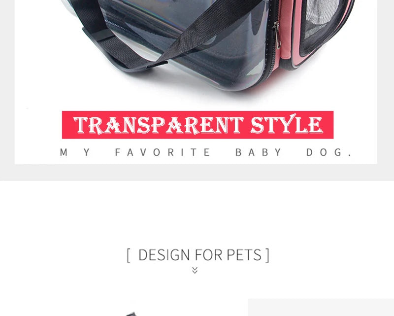 Cat/Dog Carrier Bag – Transparent, Breathable, Portable Travel Tote for Cats, Dogs & Rabbits