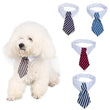 2023 Dog Cat Grooming | Striped Bow Tie - Adjustable Animal Collar | Christmas Pet Necktie | Formal White Collar for Dogs & Cats | Party & Wedding Wear