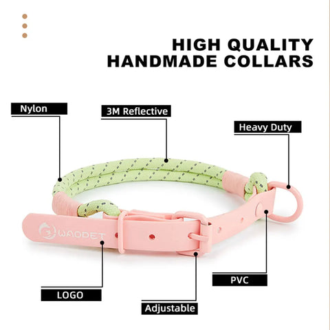 Cute Candy Style Nylon Dog Collar – Waterproof, Reflective, and Customizable
