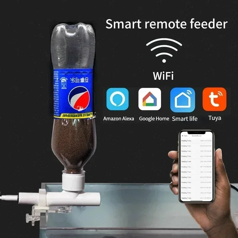 Smart USB Aquarium Feeder with Remote Control – Intelligent Timing Automatic Fish and Turtle Food Dispenser