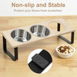 Elevated Cat Bowls with 3 Stainless Steel Bowls | 15° Tilted Raised Cat Food Bowls | For Small Cats & Puppies | Pet Bowls with Stand