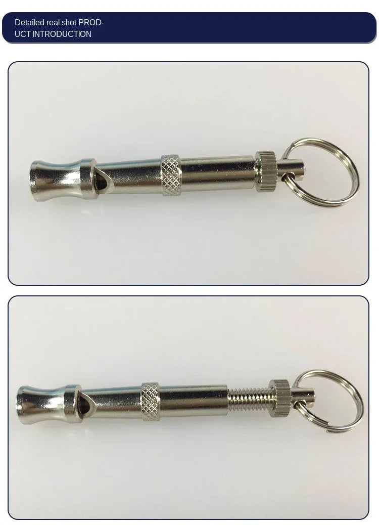 Adjustable Stainless Steel Dog Training Whistle – Stop Barking & Control Aid