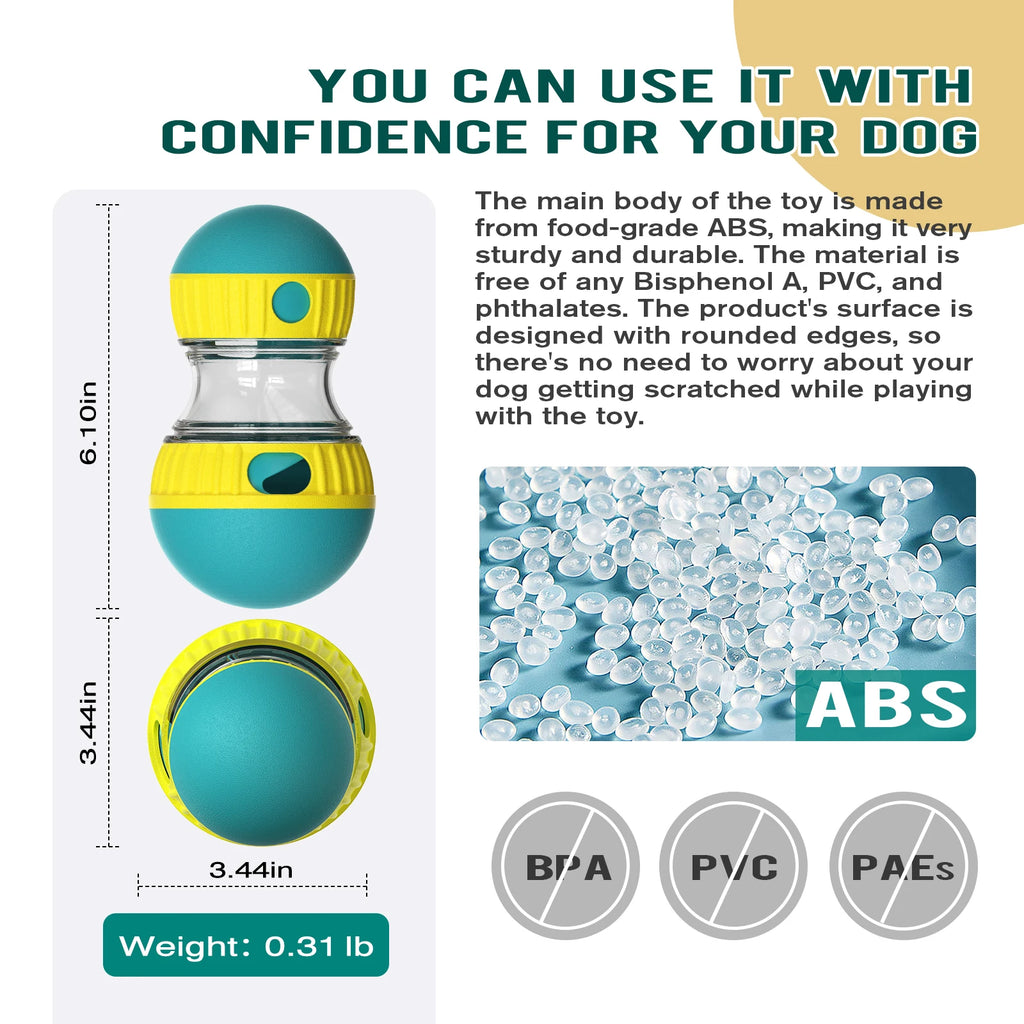 Interactive Dog Toy for Small to Large Dogs & Cats – IQ-Boosting Indoor Training Ball
