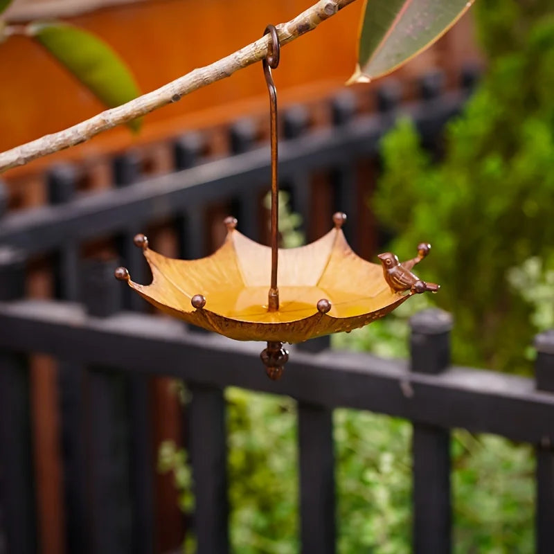 Outdoor Hanging Bird Feeder Tray | Bird Bath Bowl | Hummingbird Feeder | Metal Water Bowl | Garden Decor