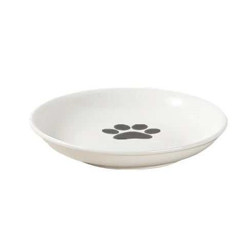 Whisker-Friendly Ceramic Cat Bowl with Stand | Wide Shallow Pet Feeding Dish for Wet Food & Water | Non-Slip Bowl for Cats, Kittens & Small Dogs
