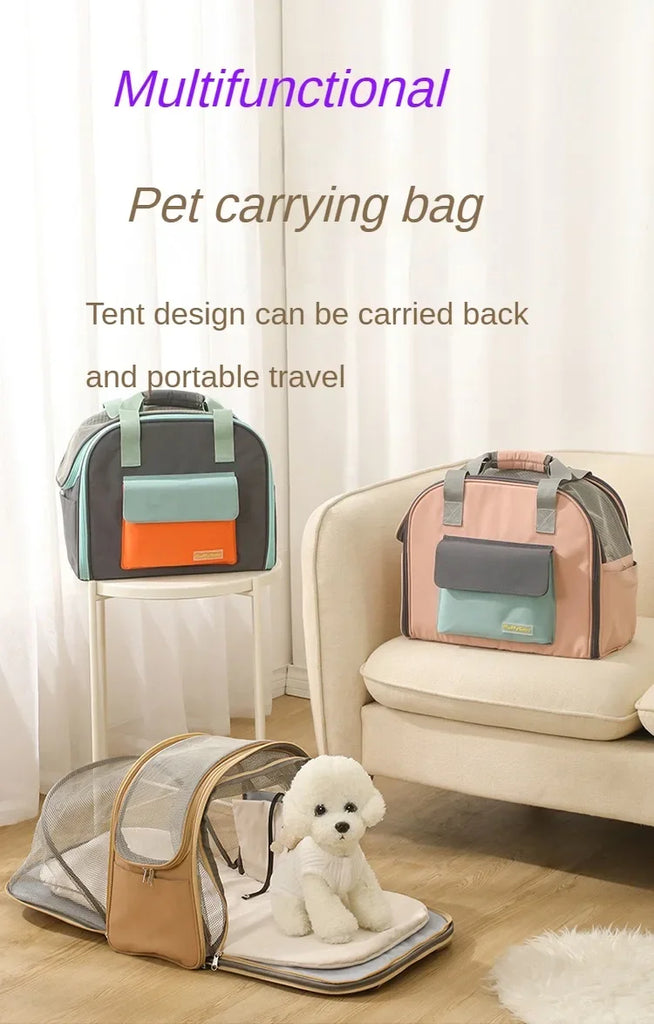 Pet Carrier Bag for Cats Travel Backpack/Transport for Dogs | Expandable Tunnel & Shoulder Strap Options