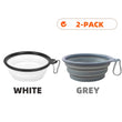 2pcs Collapsible Silicone Pet Bowls for Food & Water  | Outdoor Camping & Travel Portable Folding Supplies Dishes with Carabiner