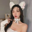 Cosplay Cat Costume Kit | Plush Accessories Set - Headband/Tail/Gloves/Necklace | Dress-Up | Party Wear | Halloween Outfit