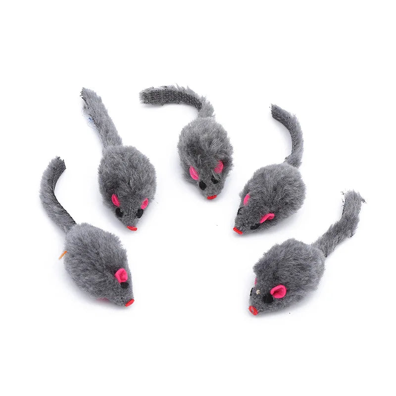 5PCS Plush Simulation Mouse Cat Toys | Pet Teasing Interactive Toys | Colorful Cat Fun Mouse Toys | Gifts | Pet Supplies