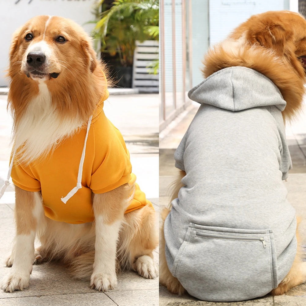 Winter Pet Clothes Dog Warm Hoodies Thermal Big Dog Coat Puppy Clothing For Small Medium Dogs Puppy Vest Jacket With Pockets