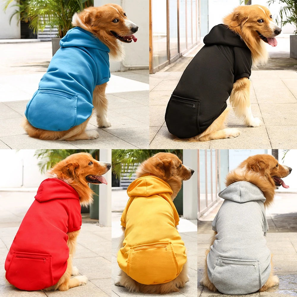 Winter Pet Clothes Dog Warm Hoodies Thermal Big Dog Coat Puppy Clothing For Small Medium Dogs Puppy Vest Jacket With Pockets
