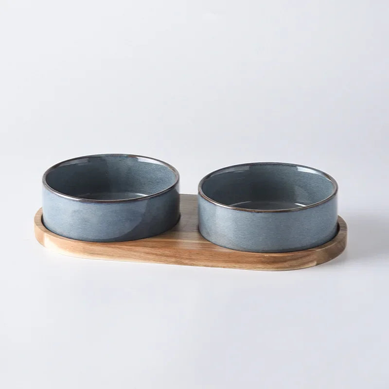 Cat Bowl | Cat Food Bowl | Ceramic Pet Food & Water Feeder | For Small & Medium-Sized Dogs | Spine Protection | Rollover Prevention