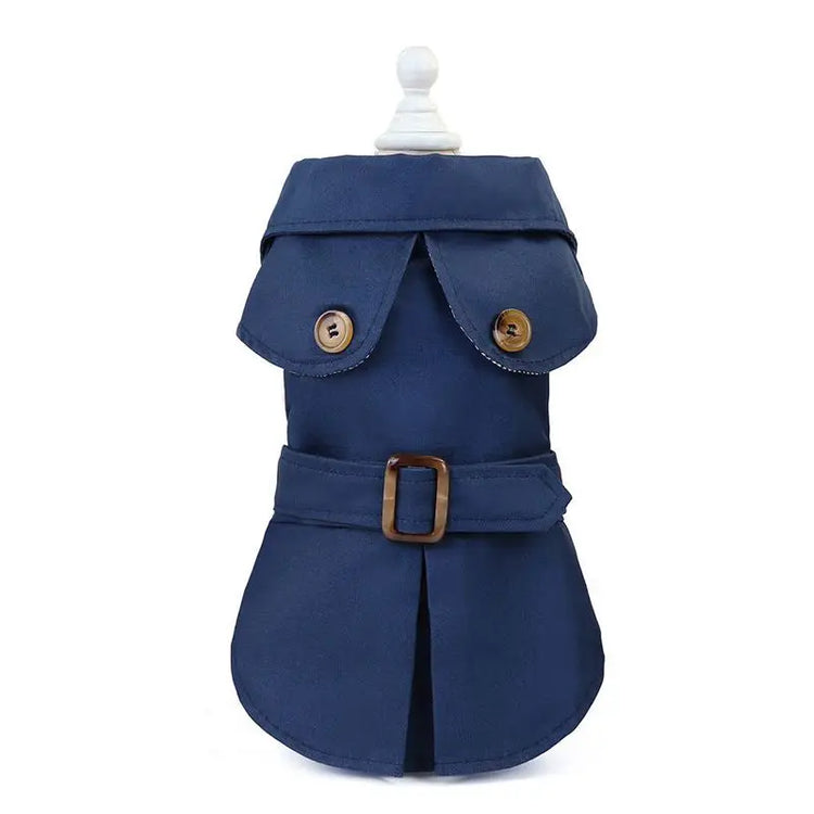 British Style Winter Trench Coat for Small Puppies | Thick Warm Dog Jacket & Hoodie