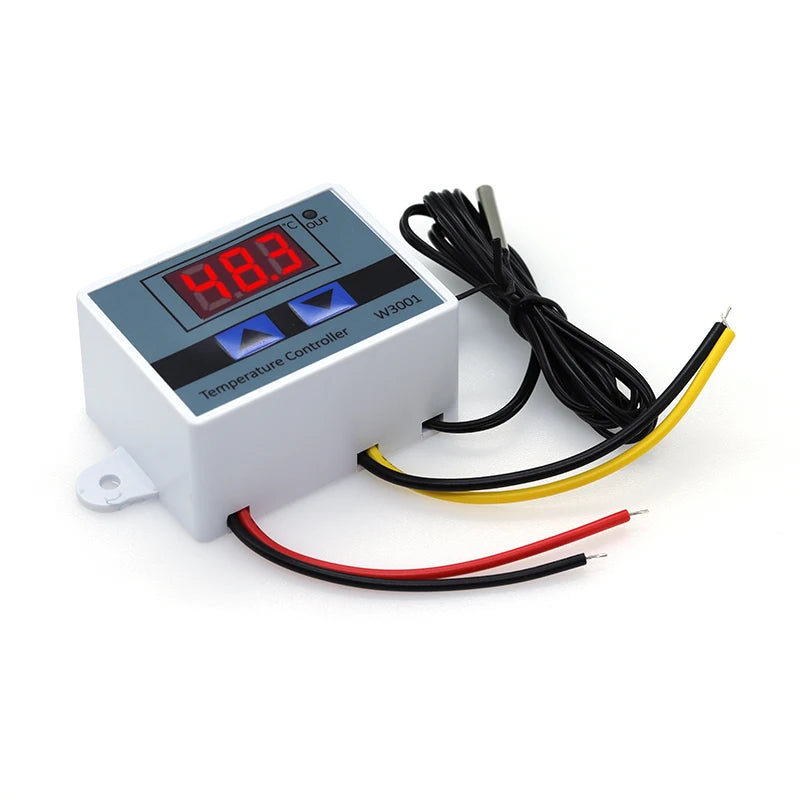 Digital Temperature Controller W3001 – 12V/24V/110V/220V Thermostat with LED Display for Aquarium, Incubator, Heater