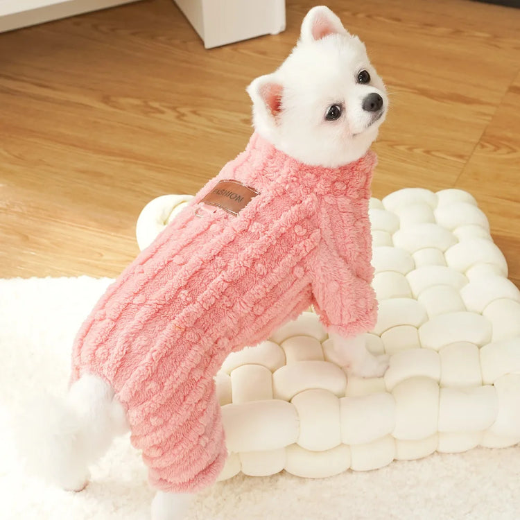 Cozy Fleece Jumpsuit for Small Dogs/Cats | Winter Pajamas for Chihuahua/Yorkie