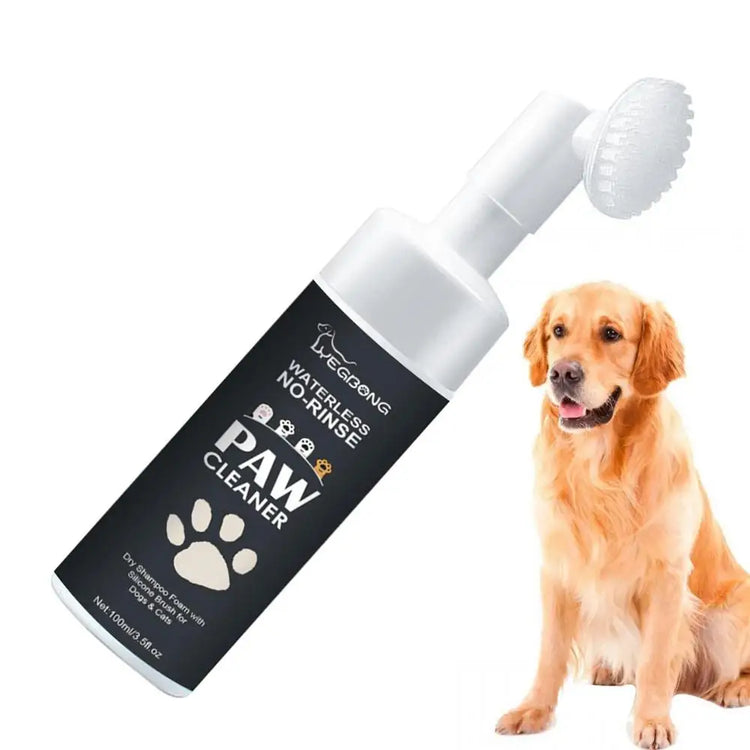 Pet Foot Cleaner Foam – Waterless Paw Cleaner with Silicone Brush for Dogs & Cats