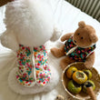Cotton Pet Dog Clothes | Classic Shabby Flower Coat for Bichon | Teddy Warm Vest Puppy Clothing for Small Dogs
