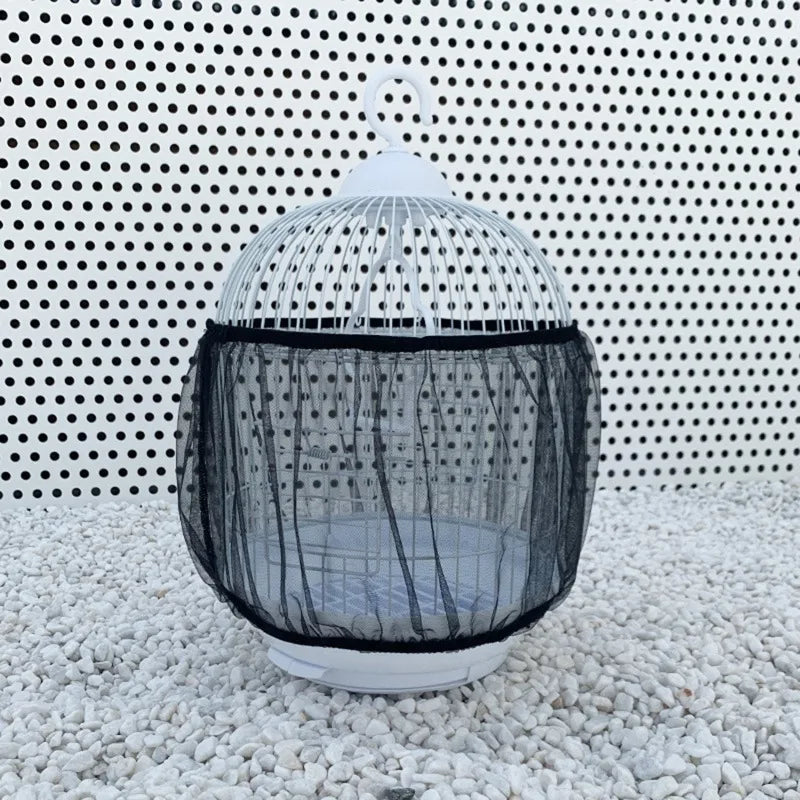 Bird Cage Seed Catcher Cover | Mesh Skirt Dust Guard | Easy-Clean Nylon Net for Parrot Cages | 2 Sizes M/L
