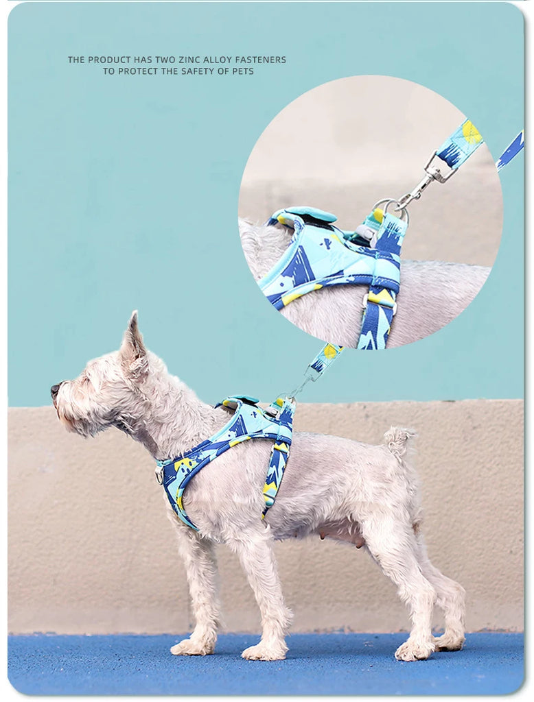 New Dog Cat Harness | Adjustable Vest Walking Lead Leash | Puppy Dogs Collar | Polyester Mesh Harness | Small Medium Dog Cat Pet