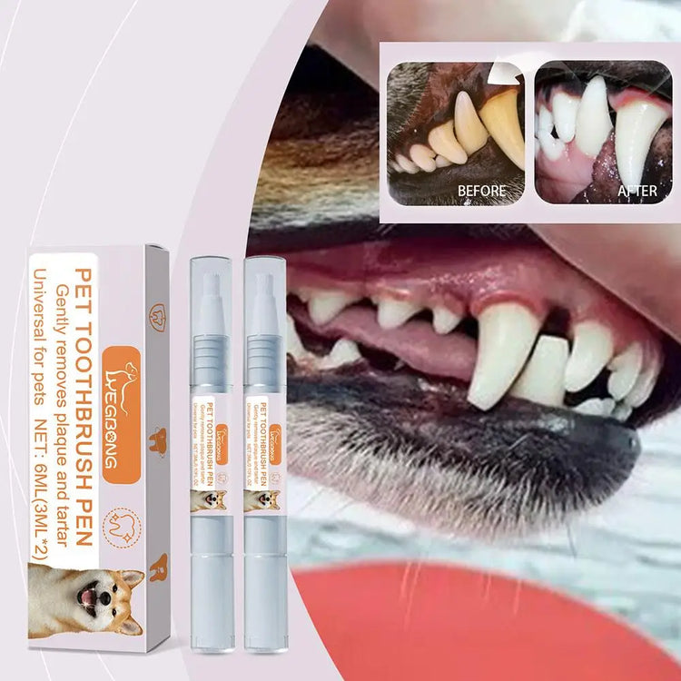 Pet Teeth Cleaning Gel Pen for Dogs and Cats – Oral Care, Breath Freshener, Tartar & Stain Remover