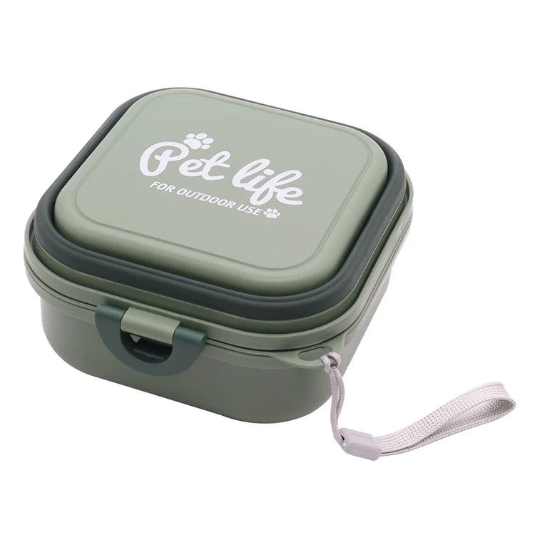 Collapsible Dog Water Bowl with Leak-Proof Lid – Portable 2-in-1 Food & Water Feeder for Small Dogs, Travel & Outdoor Use