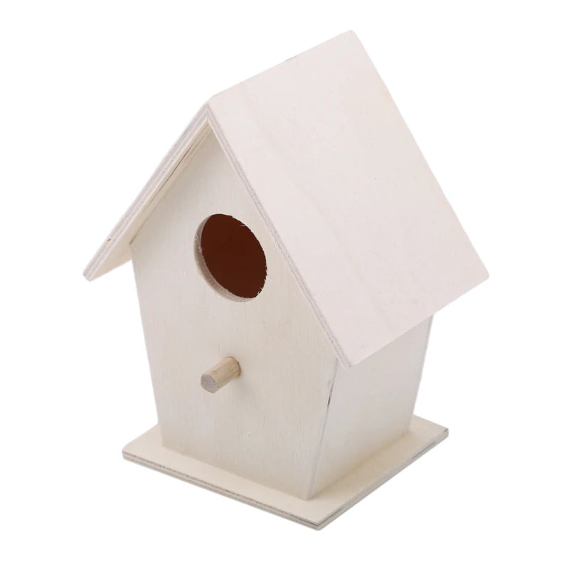 Wooden Mini Birdhouse | Hanging Outdoor Nest Box for Small Birds | Garden Yard Bird Cage Décor – 3 Size Options