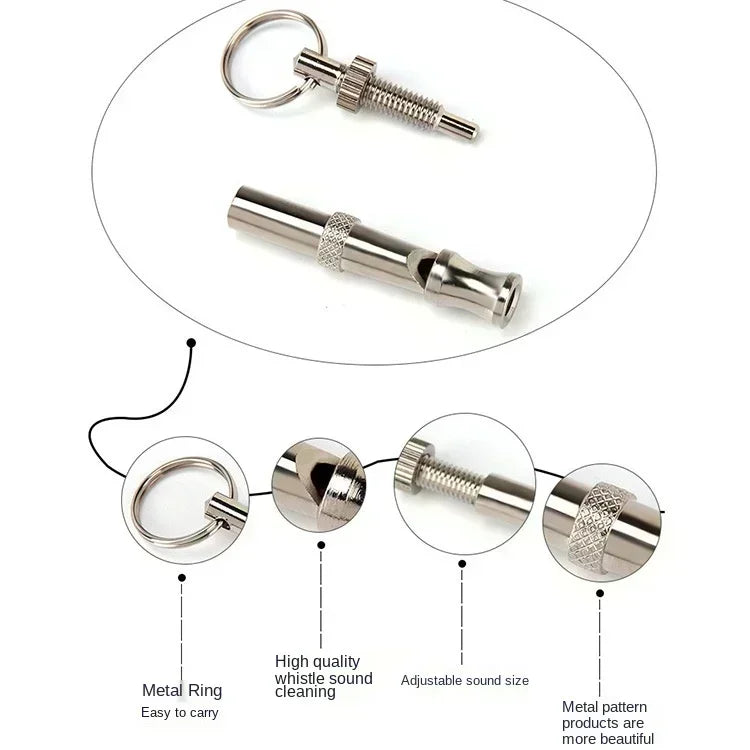 Adjustable Stainless Steel Dog Training Whistle – Stop Barking & Control Aid