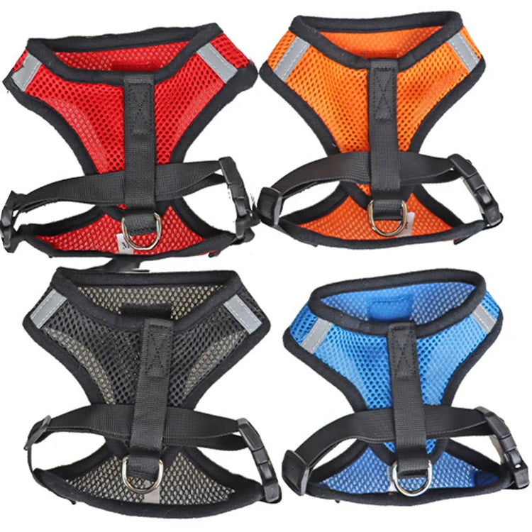Cat Dog Harness With Lead Leash | Adjustable Vest | Polyester Mesh | Breathable Harnesses | Reflective Strap - Small Dog Cat Accessories