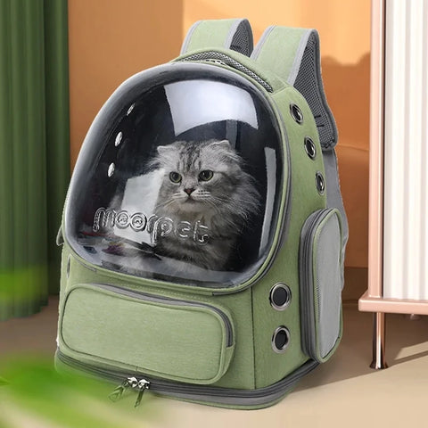 Transparent Pet Carrier Bag | Travel Backpack for Cats/Small Dogs | Breathable Outdoor Tote