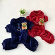 Fleece Warm Winter Dog Jumpsuit Pajamas for Small Dogs | Pomeranian Puppy Nightshirt & Cat Overalls