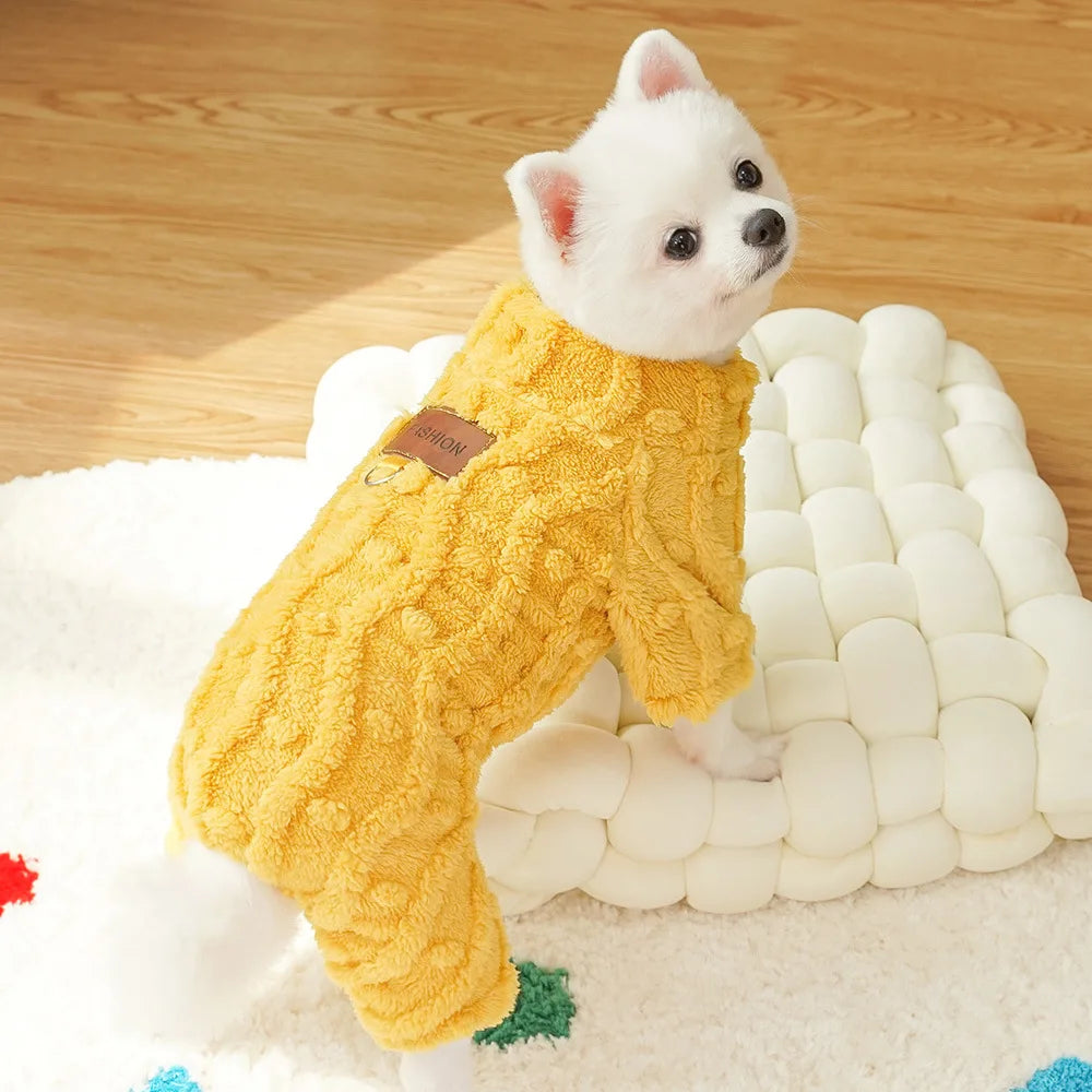 Cozy Fleece Jumpsuit for Small Dogs/Cats | Winter Pajamas for Chihuahua/Yorkie