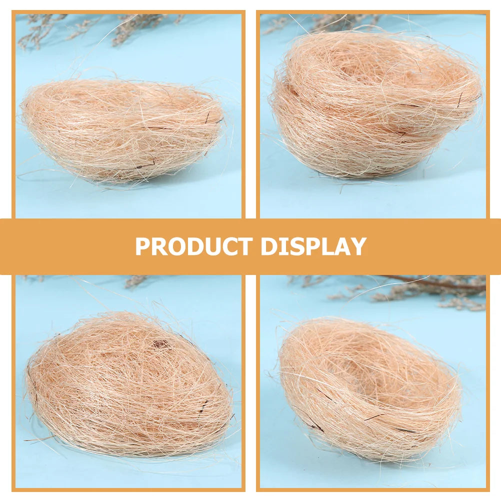 12 Pcs Mini Artificial Bird Nests | Decorative Coffee Thread Nest for Garden, Cages, Weddings, Crafts & Easter Decor