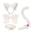 Cosplay Cat Costume Kit | Plush Accessories Set - Headband/Tail/Gloves/Necklace | Dress-Up | Party Wear | Halloween Outfit