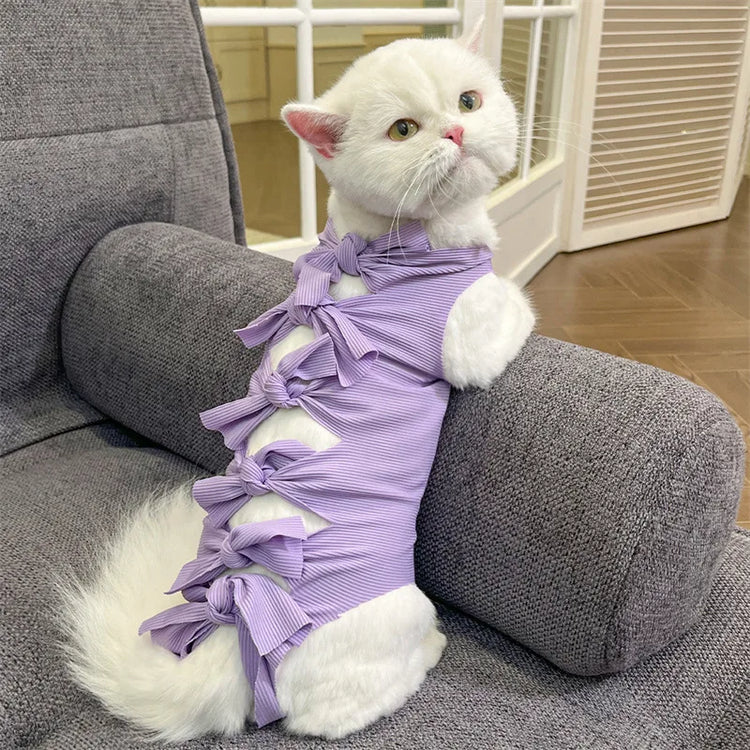 Cat Surgery Recovery Suit | Post-Op Onesie for Cats | E-Collar Alternative for Wound Protection