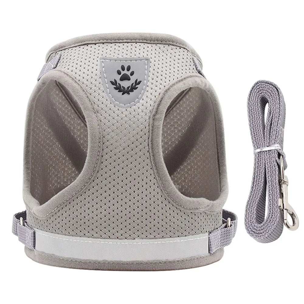 Cat Harness | Lead Leash Set | Adjustable Reflective Escape Proof Pet Mesh Vest Harness | Puppy Dog Collar | Small Dog Cat Pet Supplies