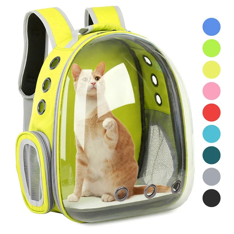Cat Carrier Bag | Outdoor Pet Shoulder Bag | Carriers Backpack | Breathable Portable Travel Transparent Bag | For Small Dogs Cats