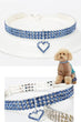 New Cat Dog Collar | Three Row Elastic Rhinestone Pet Collars | Love Decoration Necklace | Puppy Kitten Ornament | Pets Supplies