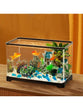 Small fish tank, home desktop, living room, small TV cabinet next to ultra white ecological filter, deep water turtle tank, turt