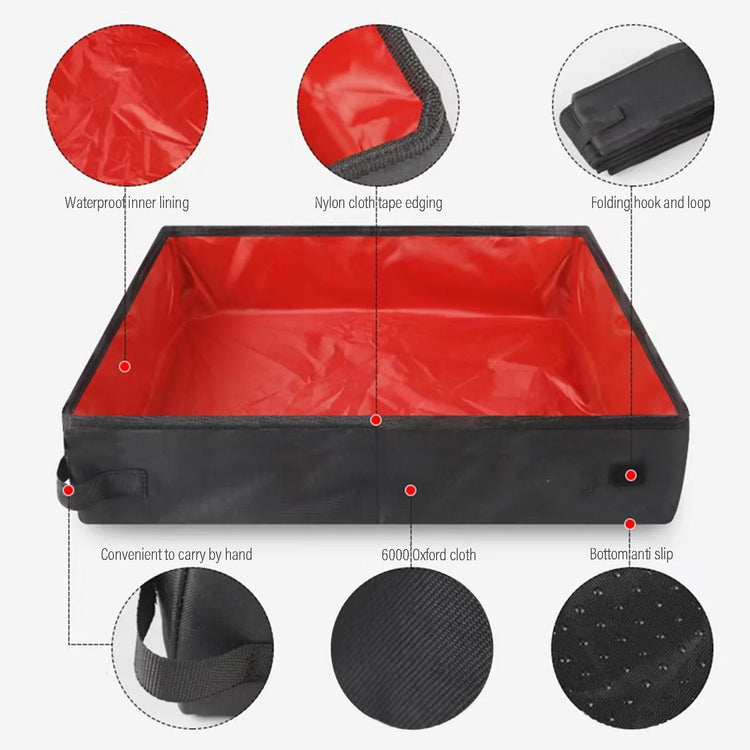 Portable Cat Travel Litter Box | Leak-Proof & Lightweight | Collapsible Litter Carrier | Suitable for Car Box