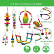 7PCS/16PCS Bird Toy Set | Parrot Cage Accessories - Safe Durable Hanging Toys / Bell & Chew Toys for Cockatiels, Parakeets, Lovebirds