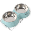 Double Pet Bowl for Small Dogs & Cats – Stainless Steel Food and Water Feeder with Non-Slip Base