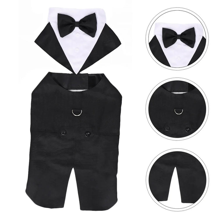 Pet Dog Clothes Fashion Party Show Formal Suit Tie Bow Shirt Wedding Tuxedo Halloween Dress