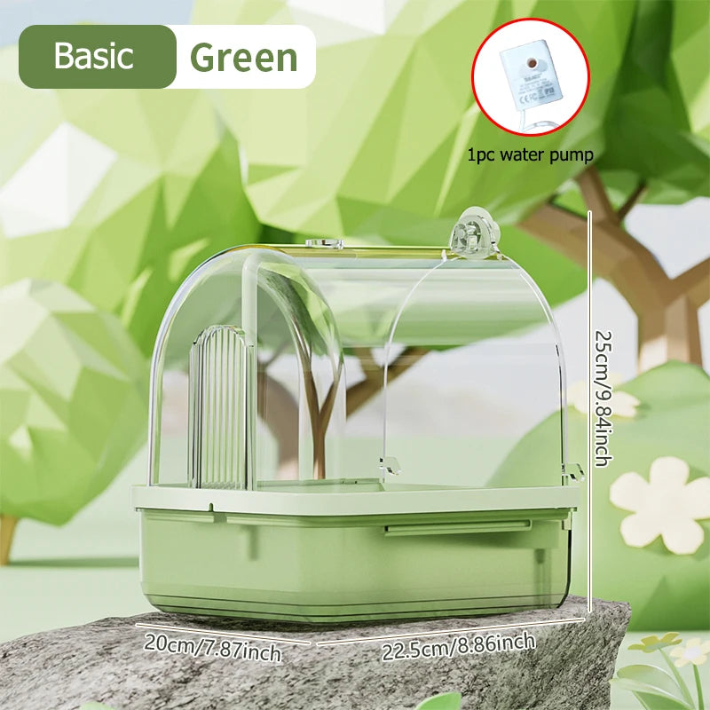 Smart Sensor Bird Bathtub – Automatic Electric Hanging Shower Box | Clear Parrot Bath with Hooks