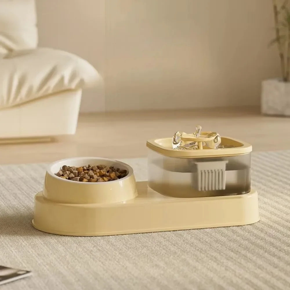 Large Dog Bowl | Cats Food Bowls | 2 in 1 Pet Feeders | Water Fountain & Food Container | Automatic Feeder & Waterer | Pet Feeding Supplies