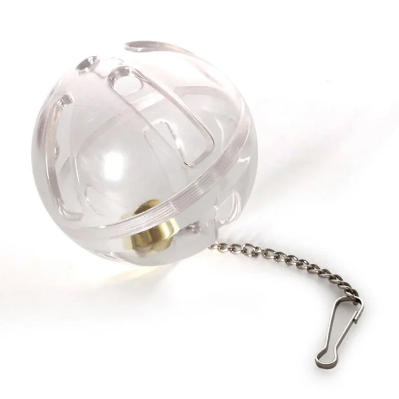 Bird Parrot Feeder Toy | Foraging Bell Chain Ball | Cage Hanging Chew Toy | Plastic Feeding Accessory for Pet Birds