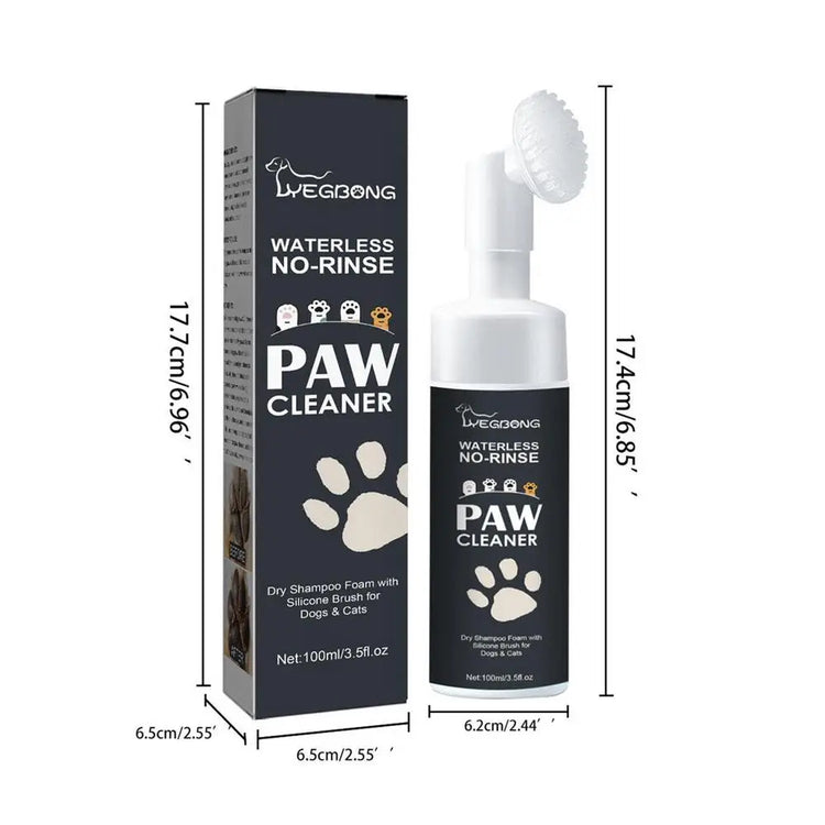Pet Foot Cleaner Foam – Waterless Paw Cleaner with Silicone Brush for Dogs & Cats