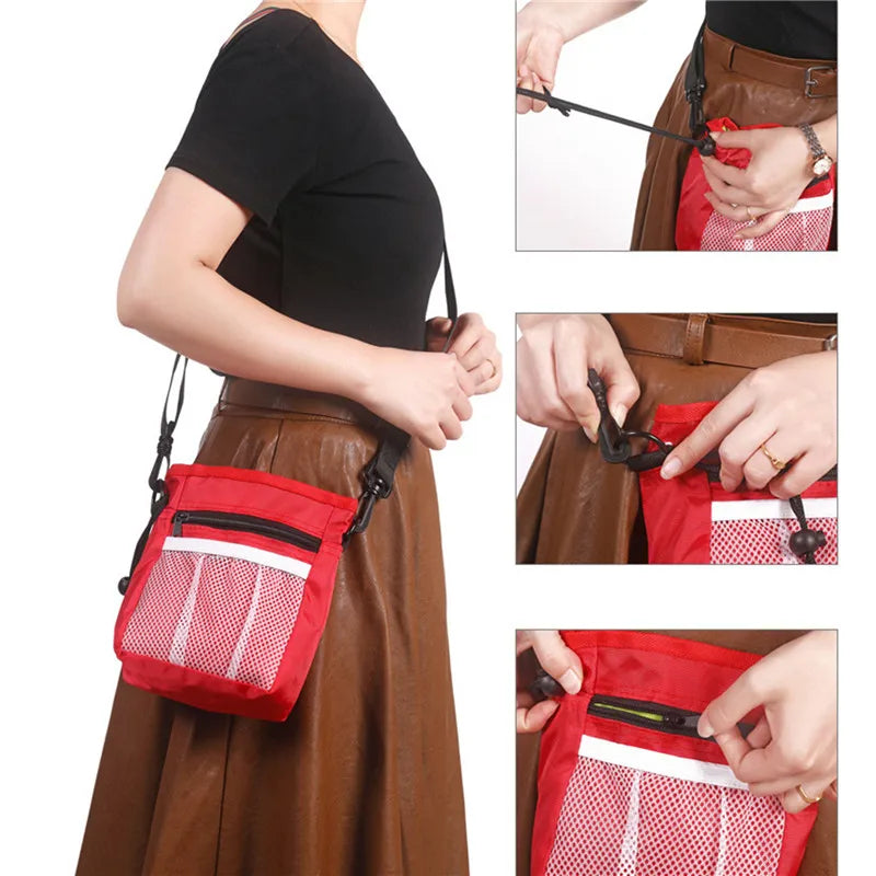 Pet Dog Training Treat Pouch – Snack Food Waist & Crossbody Bag for Walking