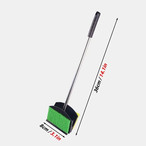 Aquarium Fish Tank Cleaning Brush – Stainless Steel Handle with Non-Slip Grip for Glass & Plants